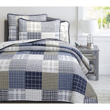 Conjunto de Cama Benjamin Dinossauro Bonito Azul Marinho Branco Cinza 100% Algodão Reversível