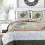 Conjunto de Colcha Floral em Patchwork Verde Oliva e Rosa 100% Algodão, Reversível 2