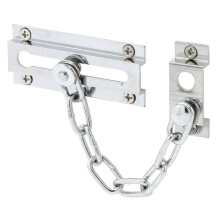 Fechadura de porta com corrente Prime-Line MP4298 3-5/16 pol. Slido lato extrudado cromado 6 pol. Corrente (Pacote nico)