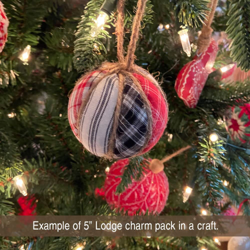 40 Buffalo Lodge Christmas Charm Pack Quadrados de tecido caseiro de algodo pr-cortado de 5 polegadas da JCS 2