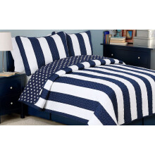 Mysig linje Hemmode Sailor Popeye's Sngklder Quilt Set Nautical Marinbl Vit Stjrnrandig 100 % bomull Vndbar tcke verkast fr Kids Boy (Sai