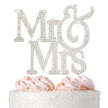 Mr s Mrs eskvoi tortafedo - Prmium ezst fm - csillog eskvoi vagy vforduls tortafedo - most dobozban vdve