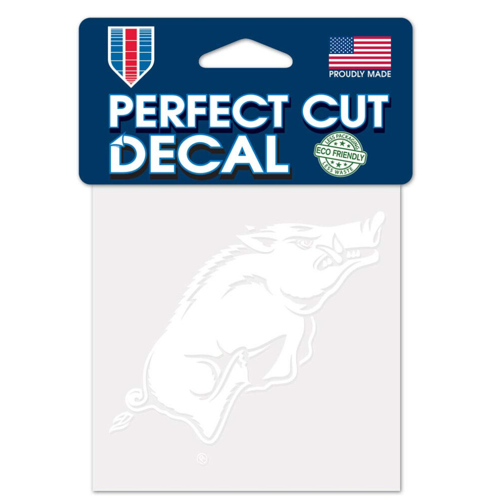 Ncaa Arkansas Razorbacks 4X4 Perfect Cut Decal One Size Team Color White 032085940018