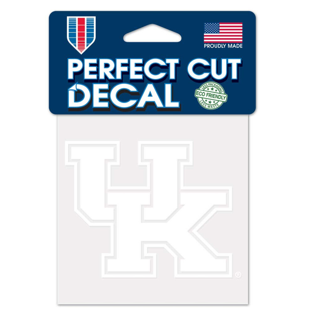 Autocollant blanc WinCraft NCAA Kentucky Wildcats 4x4 Perfect Cut, taille unique, couleur de l'   quipe