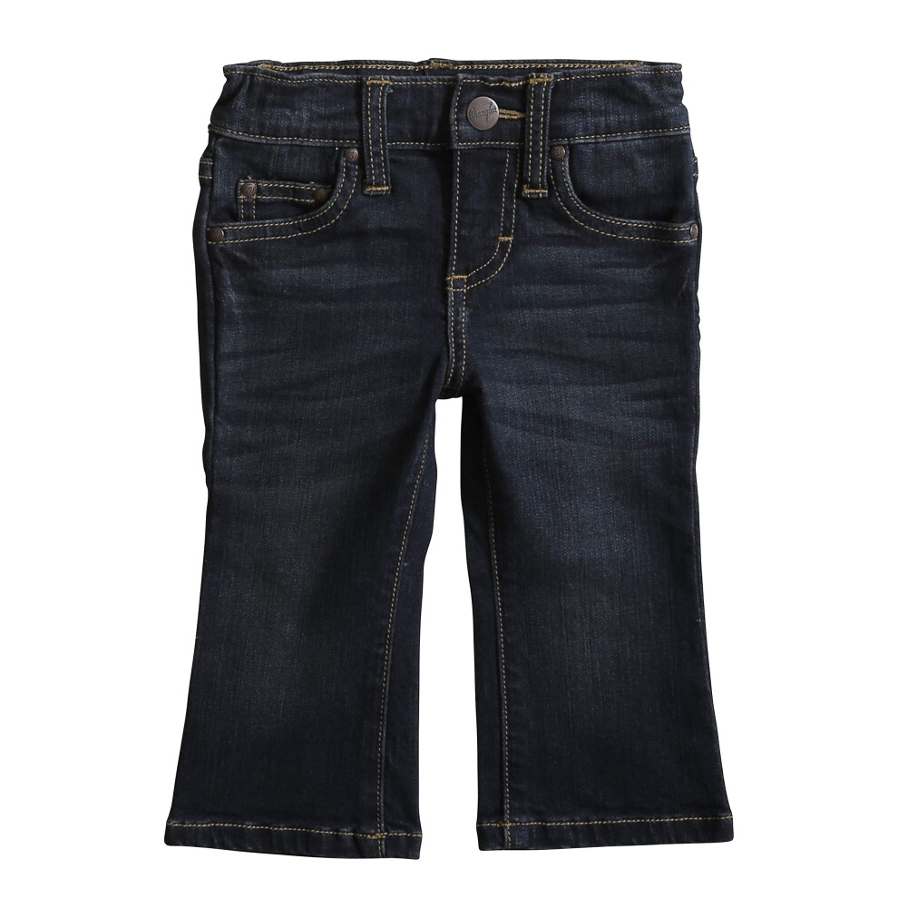 Wrangler Baby Boys' Five Pocket Boot Cut Jean  Dark Blue  18 Months
