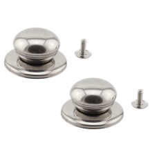 PZRT 2-Pack Universal Pot Lid Cover Knob Handle 2.5 Inch Base Stainless Steel Replacement Cookware Pot Lid Handle Circular Handgrip Knob