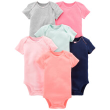 Simple Joys fra Carter's Baby Girls' 6-pack kort?rmet bodysuit multifarvet/ensfarvet 12 m?neder