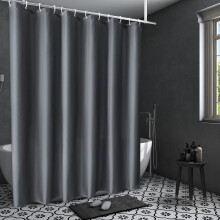 AooHome ekstra langt bruseforh?ng 72 Bredde x 84 H?jde Tommer Solid Stof Bruseforh?ng til Hotel Vandt?t M?rkegr?