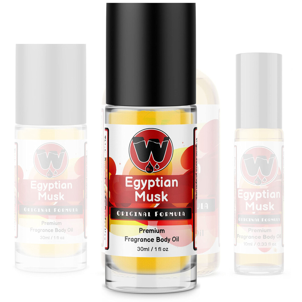 Wagsmarket Egyptian Musk Oil Choose From Roll On To 0.33Oz - 4Oz Glass Bottle (1Oz Roll On)