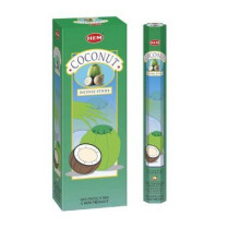 Hem Incense Sticks - Coconut (6 x 20g) -120 Sticks | Sweet & Refreshing Coconut Aroma | Perfect for Meditation, Relaxation & Home Fragrance
