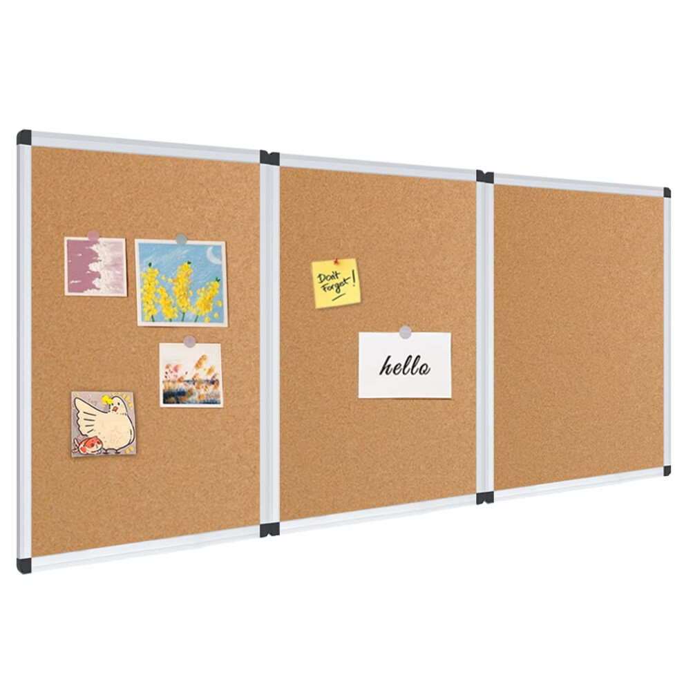 Tableau d'affichage en li   ge VIZ-PRO 24 x 18 pouces, lot de 3, cadre en aluminium argent