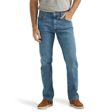 Jean Wrangler Authentics Classic 5 poches pour homme, coupe classique, bleu vintage, Flex, 34 l x 31 L