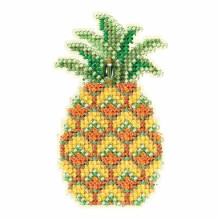 Kit per ornamento a punto croce con perline di ananas Mill Hill 2018 Bouquet primaverile MH181816