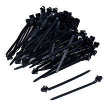 S SYDIEN Paraplu Vleugel Nylon Push Mount Zip Ties 100 Stuks Heavy Duty Zwarte Draad Zip Tie Mounts Zelfsluitende Push Mount Kabelbinders voor Motorr