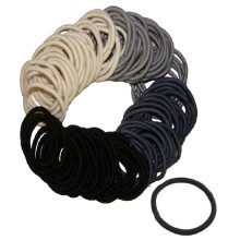 Kenz Laurenz 100 Elastici per Capelli senza Segni - No Metal 4mm (100 Elastici Neri Ombre)