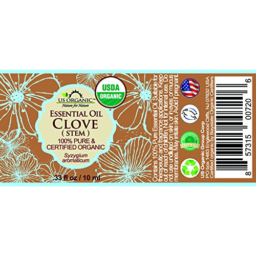 US Organic 100% Αγνό Έλαιο Γαρίφαλου - Πιστοποιημένο Βιολογικό, Ατμοδιυλισμένο (10 ml) 1