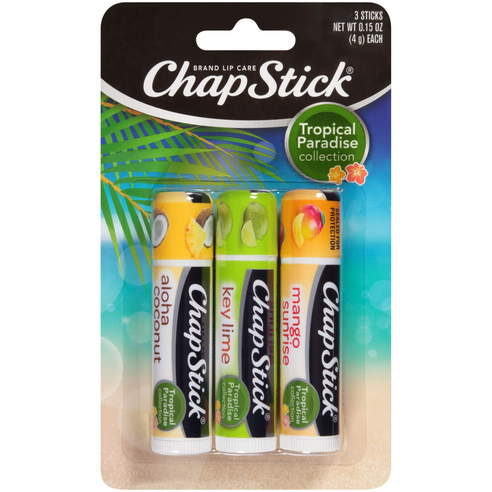 Lippenstift Chapstick Tropical Paradise Collection Mango Lime And Coconut Lip Balm Tubes Variety Pack For Lip Care - 0.15 Oz (Pack Of 3)
