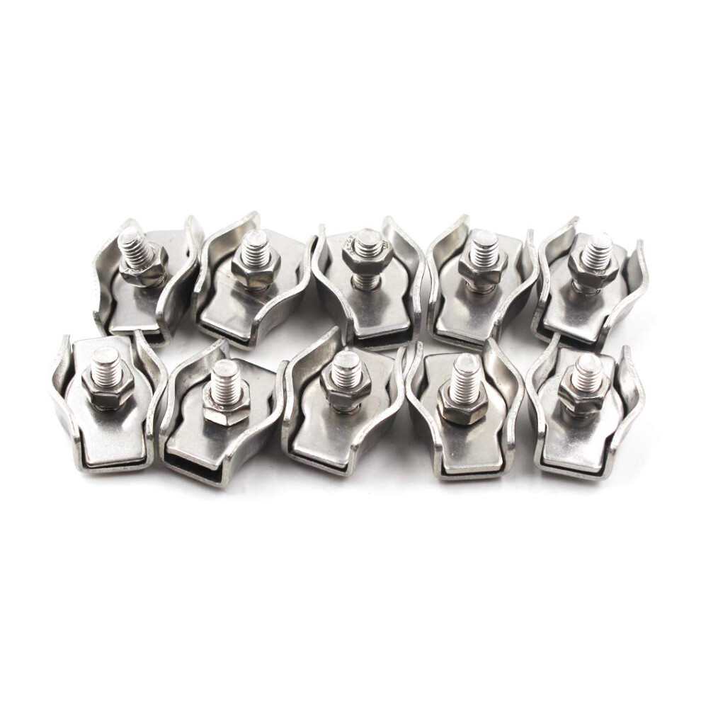 M6 Morsetti Per Fune Metallica,304 Acciaio Inossidabile Unico Clip 10PCS-image