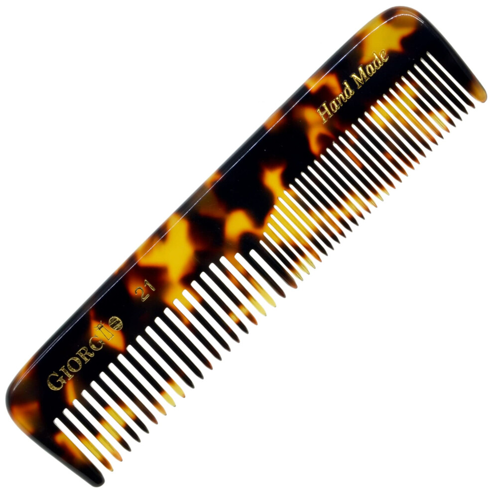 Giorgio G21 Finetooth And Widetooth Pocket Comb - Hair Styling Comb For Men And Women Handmade Beard And Mustache Grooming Comb Saw Cut And Polished