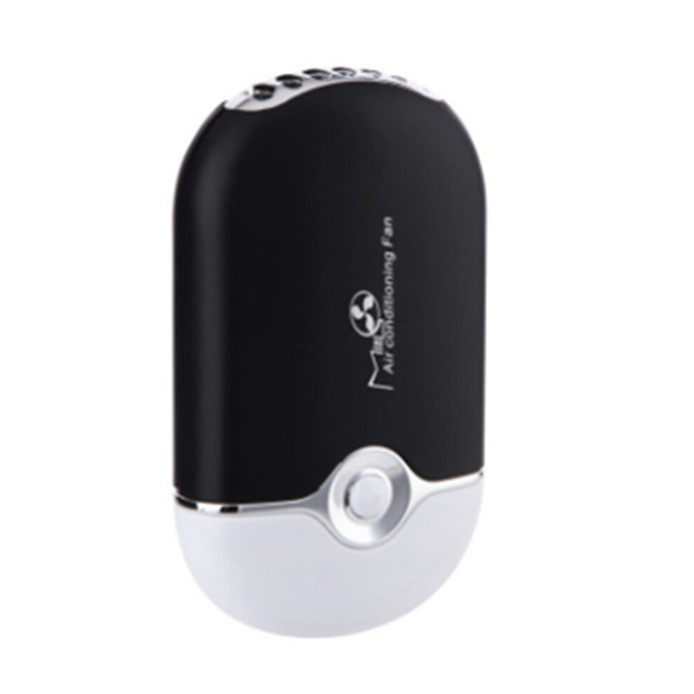 Portable Mini USB Charging Air Conditioner Refrigerating Handheld Small Fan (Black)