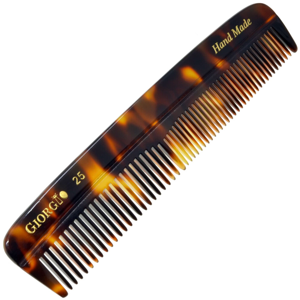 Giorgio G25 Finetooth And Widetooth Pocket Comb - Hair Styling Comb For Men And Women Handmade Beard Comb For Men Barber Comb And Mustache Comb For