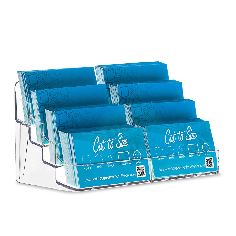 Source One 8 Pocket Desktop Clear Acrylic Business Card Holder (BC-8P)-image-OPC-PFNF87Z-NEW