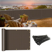 Coarbor 3'x73' Balcony Privacy Fence Screen Mesh Balcony Cover for Balcony Porch Verandah Deck Terrace Patio Backyard Railing 160GSM Up to 90% Blockag
