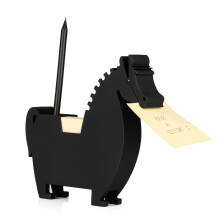 Memo Holder Desktop Note pad Dispenser Horse Pen Holder Multi-Functional Clip for Note Short Note pad 2 Packs memo (Horse Black)