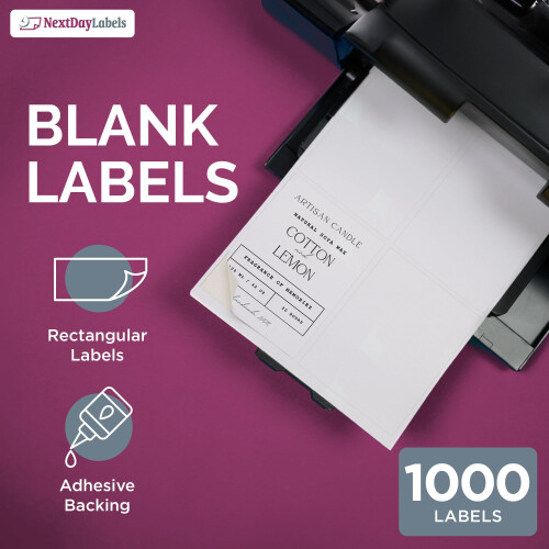 NextDayLabels - Λευκές Ετικέτες Laser/Ink Jet (4 x 5" - 4 ανά Σελίδα | 1000 Ετικέτες) 2