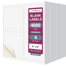 NextdayLabels - Etiquetas de pegatinas rectangulares de 4 x 5 para impresora - etiquetas de impresora lser blanca/impresoras de tinta etiquetas etiq