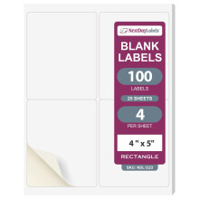 NextDayLabels - Etiquetas adhesivas rectangulares de 4 x 5 para impresora - Etiquetas blancas para impresora l ser/inyecci n de tinta, etiquetas