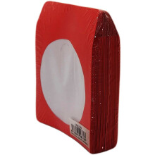 BestDuplicator Red Cd/DVD Paper Media Sleeves Envelopes com aba e janela transparente (100 mangas)