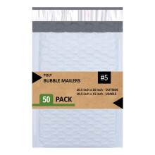 Sales4Less #5 Poly Bubble Mailers 10,5x16 palcov, polstrovan ob lky, samolepiace, vodeodoln , polstrovan , balenie 50 kusov