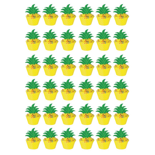 Beistle 36 Piese Pineapple Cupcake Wrappers 8 """" Galben/Verde