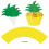 Beistle 36 Piese Pineapple Cupcake Wrappers 8 """" Galben/Verde 3