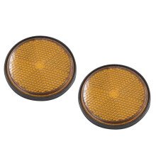 Uxcell a17052200ux1271 2 Stuks 2.2 Inch Dia Motorfiets Scooter ATV Ronde Reflecterende Reflectoren Oranje Zwart 2 Pack