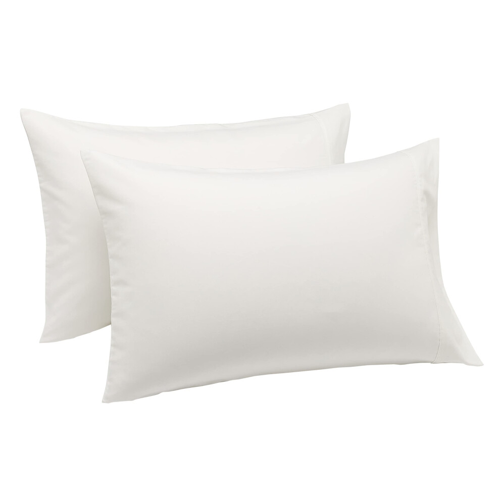 Amazon Basics Standard Pillow Cases Set of 2 - Lightweight  Super Soft Easy Care Microfiber  Cream  30"""" L x 20"""" W  Pillows Not Included
