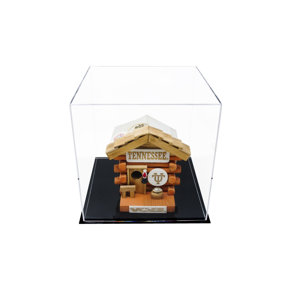 Vitrine Cubique Polyvalente En Acrylique Better Display Cases, Avec Couvercle Anti-Poussi Re Ou Rehausseur Et Base Noire, 30,5 X 30,5 X 30,5 Cm (-image