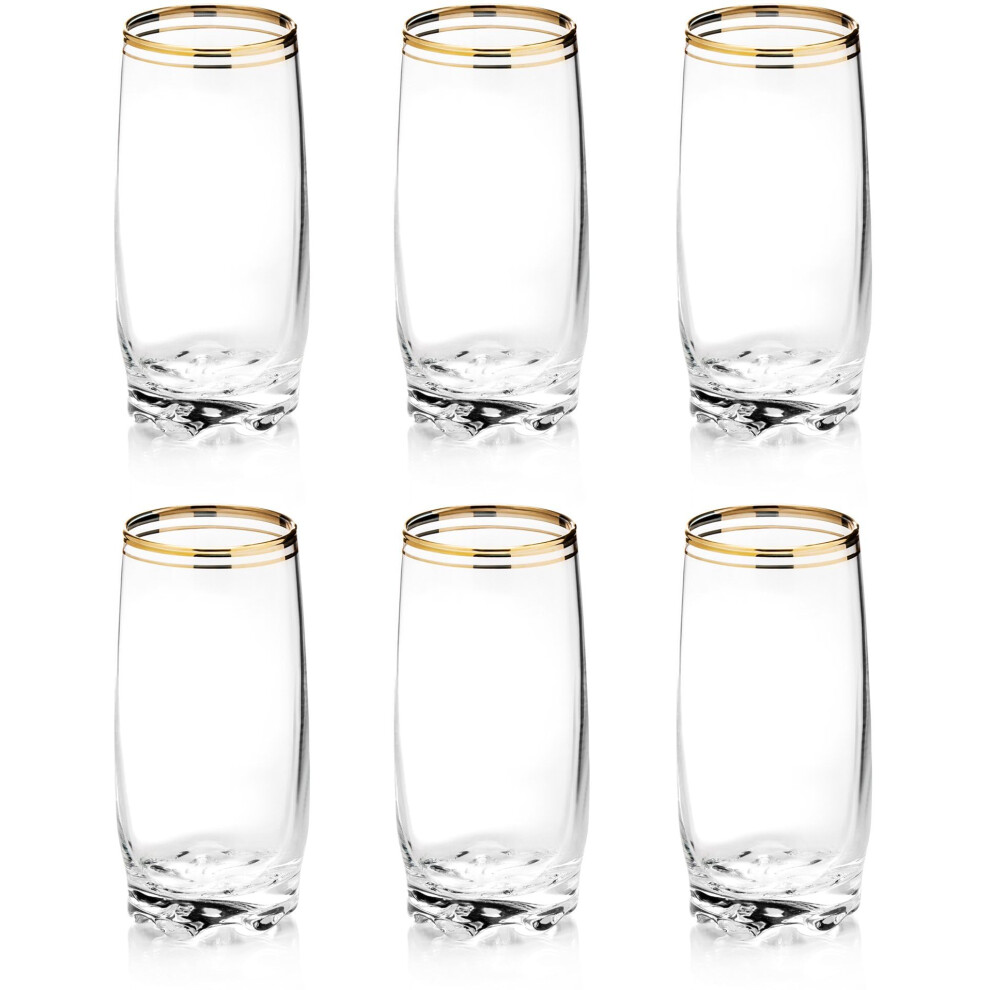 Zanzer 6-Piece Gold Glass Cup Set (Highball Glass (Set Of 6))