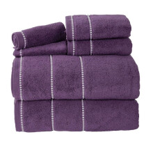 Conjunto de Toalhas 6PC Lavish Home - Acessórios de Banheiro em Algodão com 2 Toalhas de Banho, 2 Toalhas de Mão e 2 Panos de Lavagem