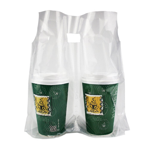 FERENLI 100PCS Sacos Plásticos Transparentes com Alça para Bebidas