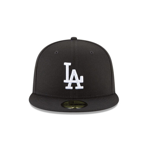 New Era Ny ?ra 59fifty hat MLB Basic Los Angeles Dodgers La Black/White Fitted Baseball Cap (7 1/4) 1