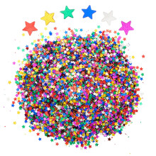 JUVALE 7 oz / 200 g Rainbow Star Confetti pour la dcoration de table dcor mtallique Foil Star Sequins for Birthday Party Wedding (0,1 in)