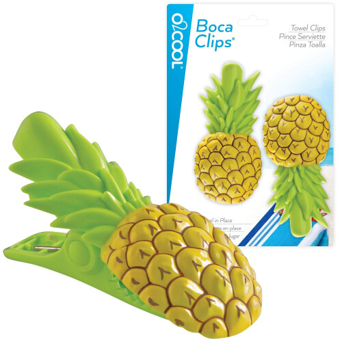 O2COOL Boca Clips - Κλιπ Πετσέτας για Ξαπλώστρες, Παράθυρα και Πισίνα - (Ανανάς) 2 Τεμάχια 2