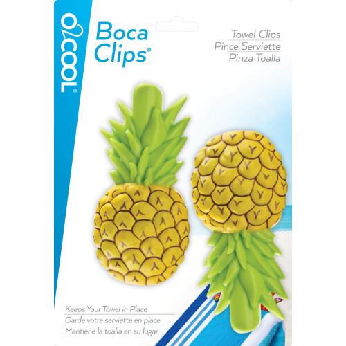 O2COOL Boca Clips - Κλιπ Πετσέτας για Ξαπλώστρες, Παράθυρα και Πισίνα - (Ανανάς) 2 Τεμάχια 1