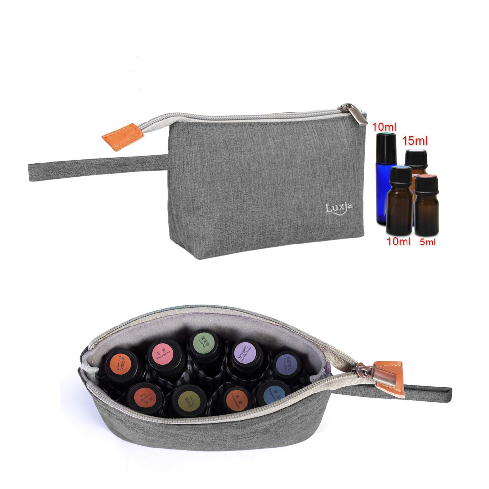 Luxja Essential Oil Carrying Bag - Holds 8 Bottles (5Ml-15Ml Also Fits For Roller Bottles) Portable Organizer For Essential Oil And Small Accessorie