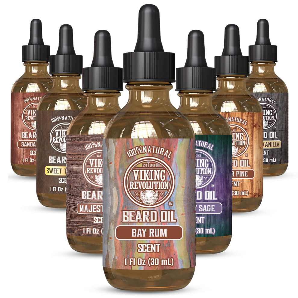 ?Pa??Stas? T?? ??????? Viking Revolution Bay Rum Beard Oil For Men - Natural Softener And Conditioner With Argan & Jojoba Oils For Strengthening And Moisturizing