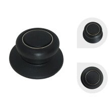 Melzon Cookcarrette Universal Remplacement du couvercle du couvercle - Bakelite Pot de cuisine resistante a la chaleur poignee noire avec doublur