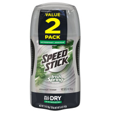 Mennen Speed Stick Irish Spring Original Antiperspirant Deodorant for Men, 2.7 oz, Pack of 2, 24h Protection - 4351247721