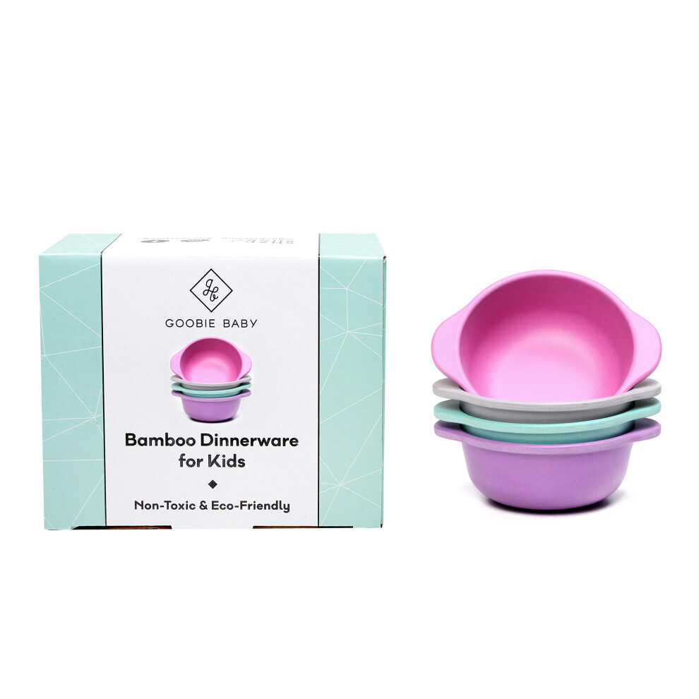 Baby K'tan Baby Carrier Goobie Baby Bamboo Snack Bowls For Kids Set Of 4 Stackable Dinnerware For Toddlers :: Non Toxic Eco Friendly Reusable Dishes : Great Gift Baby Shower
